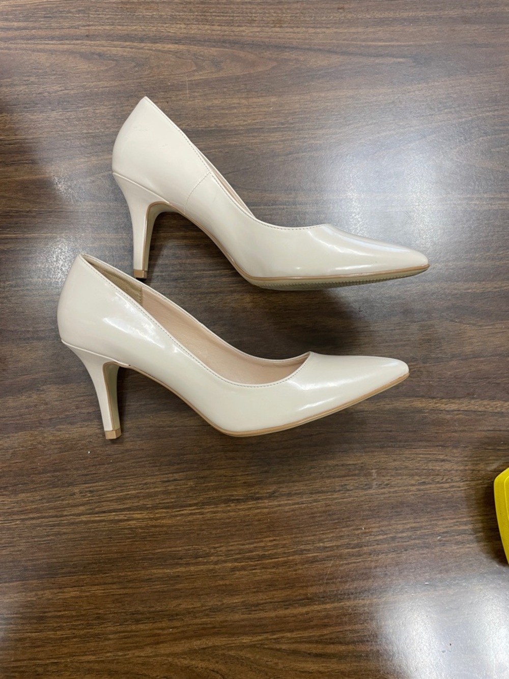 Kelly & Katie Patent Pointed-Toe Pumps in Cream - Picture 4 of 6